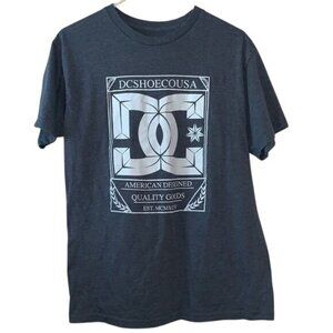 DC Shoes USA Graphic T-Shirt M Heather Gray American Designed Casual Fit Crew Ne